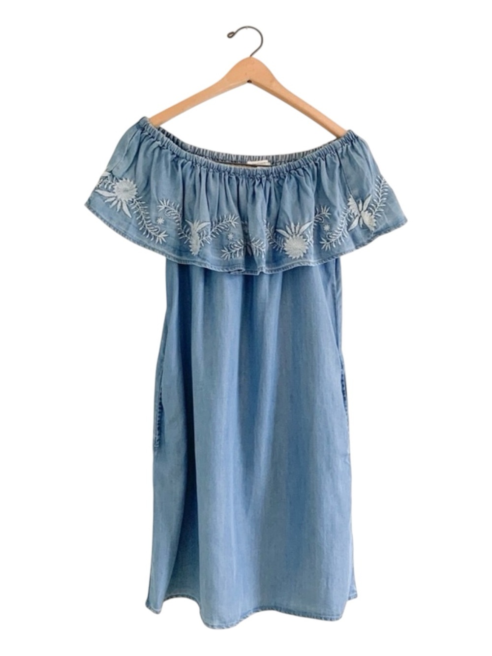 Beach‎ Lunch Lounge Chambray Off The Shoulder Dress | Women’s Size Small
